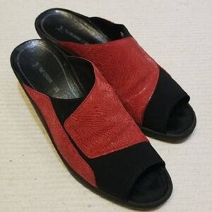 Romika Red and Black Women's Mules